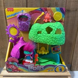 Fisher Price Imaginext DreamWorks Trolls Flower Fun Campsite Playset W/Poppy NEW